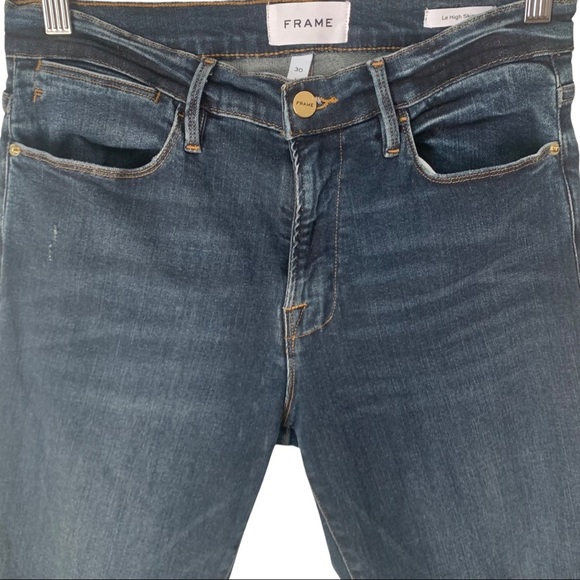 FRAME DENIM Le High Skinny Distressed Jeans Dale Bend Stretch Style LHSKRHT665 - Picture 11 of 16